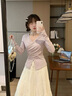 韓璐嬌（hanlujiao）春季連衣裙女裝2025新款穿搭一整套初戀清純奶系減齡氣質(zhì)套裝裙子 上衣+裙子 M 曬單實(shí)拍圖