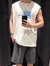 名創(chuàng)優(yōu)品（MINISO）純棉背心男夏季透氣寬松2025新款男士潮牌休閑坎肩無袖t恤 白 XL 曬單實拍圖