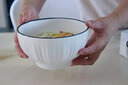 巛焦碗盤餐具家用陶瓷餐具整套簡約現(xiàn)代釉下彩厚款碗碟飯碗盤子微波爐 18件套【4人食】配面碗 曬單實拍圖