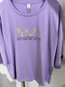 聆欣純棉七分袖T恤女2025年夏季新款女裝寬松顯瘦圓領(lǐng)體恤衫韓版衣服 紫色 M 建議80-95斤 曬單實(shí)拍圖