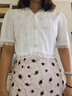 DGOV短款上衣女夏2025新款設計感小眾洋氣鏤空白色短袖蕾絲開(kāi)衫外搭 白色（zt） S 90-100斤 曬單實(shí)拍圖