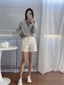 Teenie Weenie小熊女裝簡約短褲2025夏季新款松弛老錢英倫風(fēng)休閑褲 白色 S 曬單實拍圖