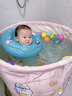 奔麥嬰兒洗澡盆可折疊游泳桶新生兒童洗澡桶家用泡澡桶浴桶寶寶 大號【安裝款】海豚星 曬單實(shí)拍圖