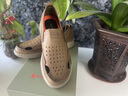 夢特嬌（MONTAGUT）洞洞鞋男鞋夏季新品真皮透氣鏤空涼皮鞋一腳蹬厚底防滑休閑鞋男士 灰色(皮鞋碼） 41 曬單實拍圖
