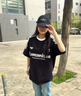 LEMANISM短袖男t恤夏季美式復(fù)古運(yùn)動(dòng)體恤衫女寬松休閑上衣情侶裝寬松百搭 黑色 L 曬單實(shí)拍圖