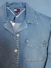 TOMMY JEANS25春夏新款女萊賽爾美式學(xué)院風(fēng)系結古巴領(lǐng)寬松牛仔短袖襯衫 牛仔藍1A4 M 曬單實(shí)拍圖