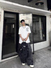 柏銘臣印花短袖t恤男士夏季2025新款重磅美式高街寬松休閑百搭五分半袖 白色 XL 【建議120-140斤】 曬單實(shí)拍圖