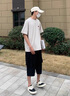 洛夫倫夏季薄款大碼七分褲男工裝短褲冰絲大碼寬松胖子速干運動休閑褲子 黑色 5XL 適合210到230斤 曬單實拍圖