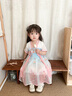 班喜迪漢服女童連衣裙夏裝小女孩公主裙寶寶周歲禮服兒童裙子夏季中國風 粉色 100 曬單實拍圖