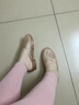 花九卿不漏腳趾頭的拖鞋包頭水晶塑料夏涼拖透氣居家坡跟低跟家用 淺金色 40 數偏小 曬單實(shí)拍圖