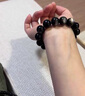 飾界情收藏級天然銀曜石雙貓眼男士手鏈轉運黑耀石手串生日禮物送對象 12mm銀曜石收藏級 曬單實(shí)拍圖
