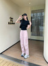 真維斯工裝闊腿褲女士新款美式傘兵褲夏季潮流街頭城市輕戶(hù)外寬松褲子JR 粉835A M 曬單實(shí)拍圖