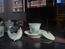 澤名家故宮宮廷文創(chuàng)功夫茶具套裝家用輕奢新款白瓷蓋碗茶杯 琺瑯彩海浪紋馬蹄蓋碗套組 曬單實拍圖