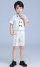 閃閃藍(lán)寶 新款兒童西裝男童禮服小主持人服裝夏西服套裝六一兒童節(jié)演出服花童正裝鋼琴表演服幼兒園畢業(yè)衣服 短袖襯衫+馬甲+短褲+背帶+領(lǐng)結(jié) 120碼建議體重37-43斤 曬單實(shí)拍圖
