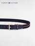 TOMMY HILFIGER25春夏新款男商務(wù)休閑雙面用皮革拼接彈力編織腰帶 黑色/藏青色DW6 105cm 曬單實(shí)拍圖