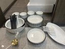 巛焦碗盤餐具家用陶瓷餐具整套簡約現(xiàn)代釉下彩厚款碗碟飯碗盤子微波爐 37件套【8人食】4.5英寸碗 曬單實拍圖