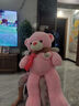 樂(lè )怡萱毛絨玩具泰迪熊大熊貓公仔布娃娃熊玩偶抱抱枕熊送女生情人節禮物 粉色開(kāi)心每一天 1米 曬單實(shí)拍圖