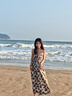 巧丂2025新款早春茶歇法式碎花吊帶連衣裙子女夏季高級感氣質(zhì)收腰長(cháng)裙 黑色 L 曬單實(shí)拍圖