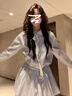 甜菲鹿早春學院風蝴蝶結條紋襯衫連衣裙子女夏2025新款小個子韓系穿搭 襯衫裙含腰帶 M 45/55kg 曬單實拍圖