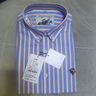 Colombass純棉條紋襯衫男長(cháng)袖修身免燙加大碼男士全棉牛津紡商務(wù)休閑襯衣 PL111黃藍條紋 42/2XL 曬單實(shí)拍圖