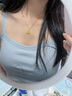 興穎小方糖金包銀項鏈女套鏈不掉色520情人節(jié)送女朋友閨蜜老婆禮物 包金1克+約3.5克+小方糖套鏈 曬單實拍圖