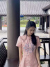 艾柔丹夏季新款盤扣改良旗袍連衣裙女裝甜美氣質(zhì)新中式國風(fēng)顯瘦女士裙子 粉色 S 曬單實(shí)拍圖