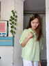 AEMAPE學(xué)院風(fēng)polo衫短袖t恤女2025春夏季新款小眾設(shè)計(jì)感洋氣短款上衣 MX-7-8133_淺綠色 M 曬單實(shí)拍圖