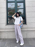 棉致冰絲休閑褲子女薄款2025新款小個(gè)子垂感高腰寬松彎刀涼涼山本褲 E588紫色【高品質(zhì)23.5】 L 110-125斤 曬單實(shí)拍圖