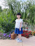小豬彼特女童學(xué)院風(fēng)套裝夏季2025新款兒童短袖短裙洋氣夏裝大童女孩連衣裙 6017藍(lán)色牛仔裙 140 cm 曬單實(shí)拍圖