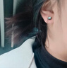Holycat懷里貓925銀黑色貓咪耳釘女銀耳環(huán)養(yǎng)耳洞耳飾品女生生日禮物閨蜜女朋友 黑色貝殼小貓耳釘 曬單實拍圖