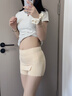 趣木也冰絲雙層安全褲女防走光夏季薄款無痕不卷邊打底褲高腰遮襠保險褲 膚色【波浪遮擋款】 XL 大碼【110-150斤】 曬單實拍圖