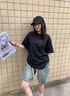 AOGZAOGZ美式潮牌設(shè)計(jì)感鉚釘解構(gòu)短袖T恤男夏季重磅寬松休閑半袖體恤 黑色 XL 曬單實(shí)拍圖