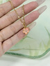 中國(guó)黃金（CHINA GOLD）桃花黃金項(xiàng)鏈女足金好運(yùn)吊墜七夕情人節(jié)禮物送女朋友老婆生日紀(jì)念 足金粉色小桃花吊墜【贈(zèng)S925鏈】+證書(shū)禮盒 曬單實(shí)拍圖