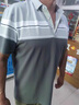 AEMAPE/美國蘋果 男士POLO衫絲光棉短袖男士中年夏季商務(wù)休閑條紋上衣男 灰色 2XL 【建議體重150-170斤】 曬單實(shí)拍圖