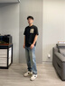 卡賓（CABBEEN）【寬松純棉】復古牛仔褲男2025夏季新款刺繡cleanfit直筒長褲 蔚藍色47 32 /180/XL 曬單實拍圖