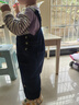 迷你巴拉巴拉男女童褲子秋新款寶寶背帶褲萌趣可愛嬰兒牛仔褲 牛仔深藍(lán)88301 100 曬單實拍圖