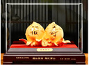 碧琉璃（biliuli）絨沙金壽桃擺件福壽雙全送爺爺奶奶長(cháng)輩老人生日禮物大壽賀壽禮品 大號刻字專(zhuān)拍（內容聯(lián)系客服） 曬單實(shí)拍圖