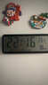 大屏數字時(shí)鐘電子鐘表擺臺式可掛墻磁吸冰箱貼客廳廚房擺件溫濕度 【磁吸版】黑色 曬單實(shí)拍圖