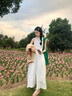 棉致春季連衣裙女裝穿搭一整套2025新款初戀清純奶甜套裝白色氣質裙子 紫色針織開衫+無袖連衣裙 套裝 S 【建議90斤下穿】 曬單實拍圖