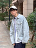 肯奈迪牛仔外套男春秋款男裝港風(fēng)潮流寬松夾克上衣秋季外衣痞帥工裝衣服 淺藍(lán)色-牛仔外套-翻領(lǐng)款 3XL 【170-176cm】 曬單實(shí)拍圖