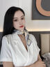 MITHAOL KUSC真絲絲巾桑蠶絲100%絲綢女士方巾生日禮物送媽媽婆婆 淡雅花鳥(niǎo)【心想事