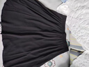 羅蒙（ROMON）半身裙雪紡小個(gè)子a字顯瘦女裝傘裙2025春夏新款中長(cháng)垂墜感短裙子 黑色 M 27 /2尺/建議90-102斤 曬單實(shí)拍圖