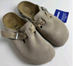 BIRKENSTOCK勃肯德國進口女款牛皮絨面革時尚編織Boston包頭拖鞋 沙色窄版1026694 37 曬單實拍圖