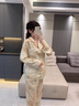 帕蘭朵（PLANDOO）輕奢品牌女士睡衣女春夏季冰絲長袖新款中年媽媽高級(jí)感家居服套裝 82611 M (建議穿著體重80-100斤) 曬單實(shí)拍圖