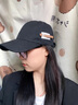 班迪猴2024款深頂大頭圍字母棒球帽女防曬百搭刺繡顯臉小寬彎檐鴨舌帽子 黑色 XL (60cm以上) 曬單實(shí)拍圖