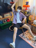 細(xì)條紋紫色美式短袖襯衫男夏季薄款2025新款小貼袋五分袖工裝襯衣 紫色 Z983 L 【120-140斤】 曬單實(shí)拍圖