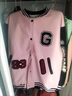 G.DUCKKIDS女童春秋裝棒球服套裝2025新款春秋運動服中大童女孩秋冬兩件套潮 G字粉色棒球服套裝 150 【適合身高145左右】 曬單實拍圖
