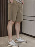 GXG男裝【涼感】 寬松直筒西裝短褲通勤男休閑短褲 2025夏季新品 卡其色 L 曬單實(shí)拍圖