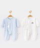 貝瑞加（Babyprints）寶寶連體衣2件裝嬰兒長袖純棉家居服護(hù)肚連身衣柔軟爬服 藍(lán)66 曬單實(shí)拍圖