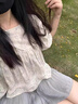 樂雅秀防走光半身裙女2025夏季小個子高腰包臀紗半裙褲顯瘦a字裙短裙子 灰色 M 95-105斤 曬單實拍圖